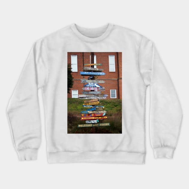 Wooden Directional Signs Crewneck Sweatshirt by Cynthia48